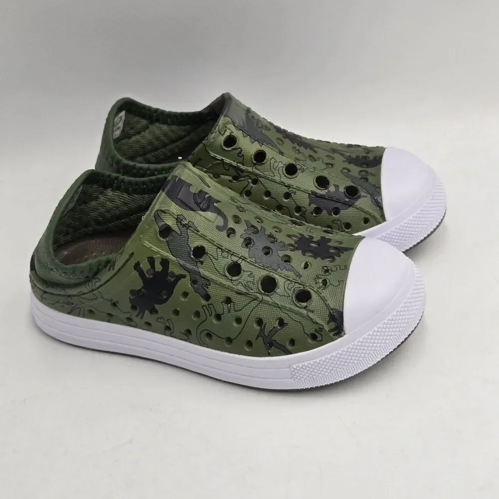 Skechers Foamies Toddler Size 9 Green Dinosaur Slip On Shoes NWOT Sneakers